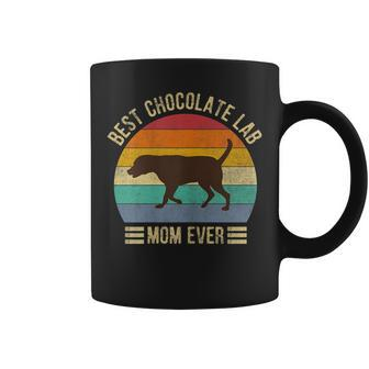 Womens Vintage Retro Best Chocolate Lab Mom Ever Labrador Retriever Coffee Mug - Seseable