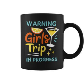 Womens Warning Girls Trip In Progress V2 Coffee Mug | Mazezy