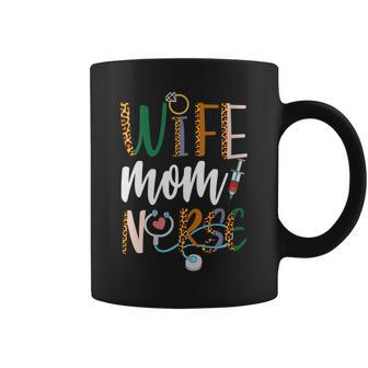 Womens Wife Mom Nurse Womens Rn Lpn Mothers Day For Nurses Coffee Mug - Thegiftio UK