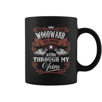 Woodward Blood Runs Through My Veins Family Name Vintage Coffee Mug - Thegiftio UK