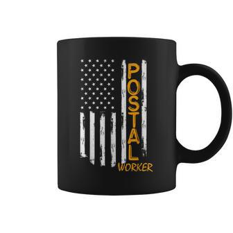 Worker American Distressed Flag Us Postal Service Coffee Mug - Thegiftio UK
