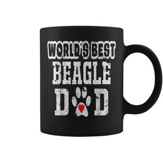 Worlds Best Beagle Dad Dog Lover Distressed Coffee Mug | Mazezy