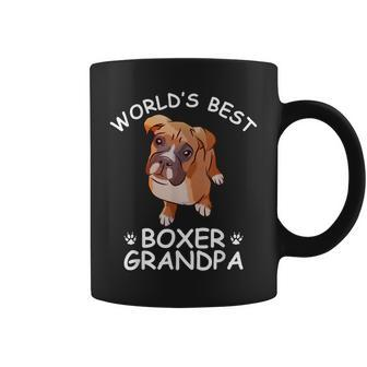 Worlds Best Boxer Grandpa Funny Granddog Dog Lover Cute Coffee Mug | Mazezy