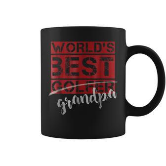 Worlds Best Golfer Grandpa Gift Golf Dark Gift For Mens Coffee Mug | Mazezy