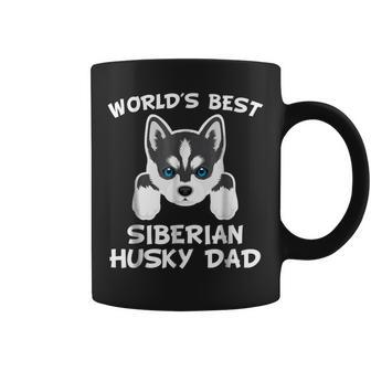 Worlds Best Siberian Husky Dad Dog Owner Gift For Mens Coffee Mug | Mazezy