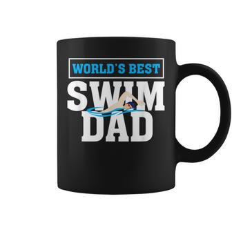 Worlds Best Swim Dad Funny Swimmer Gift Father Coffee Mug | Mazezy