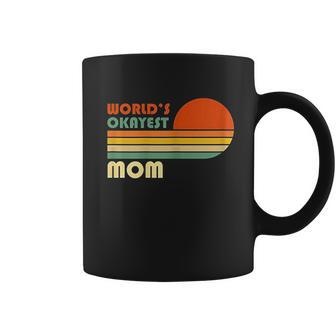 Worlds Okayest Mom Funny Mother Gift Retro Vintage Coffee Mug - Thegiftio UK