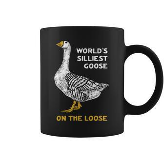 Worlds Silliest Goose On The Loose Funny Coffee Mug | Mazezy