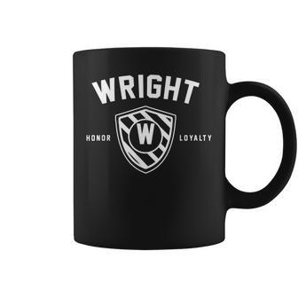 Wright Family Shield Last Name Crest Matching Reunion Coffee Mug - Seseable