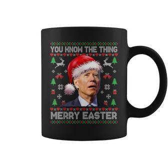 You Know The Thing Merry Easter Santa Biden Ugly Christmas Coffee Mug - Seseable