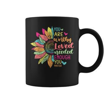 You Matter Be Kind Flower Self Care Mental Health Awareness Coffee Mug | Mazezy