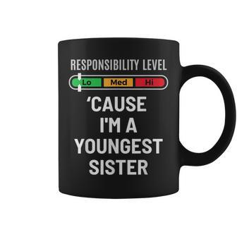 Youngest Sister Gift Funny Younger Sibling Quote Coffee Mug | Mazezy