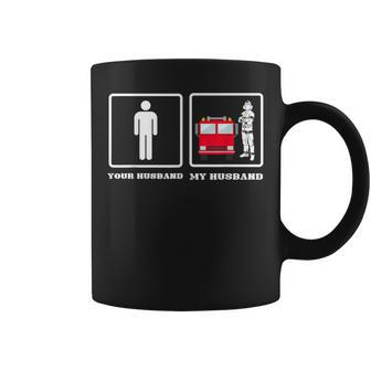 Your Husband My Husband Firefighter Thin Red Line Wife Gift Coffee Mug - Seseable