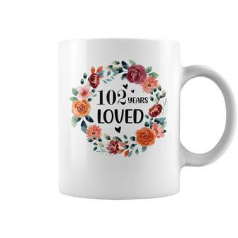 102 Years Loved Mom Grandma 102 Years Old Birthday Coffee Mug | Mazezy