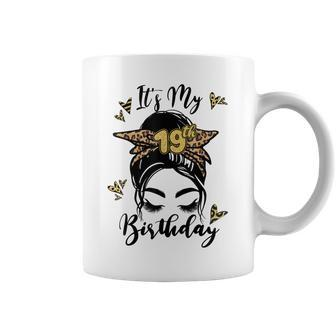 19Th Birthday Decorations Girl Messy Bun 19 Years Old Bday Coffee Mug | Mazezy