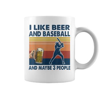 I Like Beer And Baseball And Maybe 3 People Vintage Coffee Mug