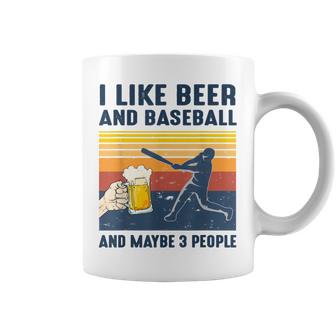 Vintage I Like Beer And Baseball Maybe 3 People Coffee Mug