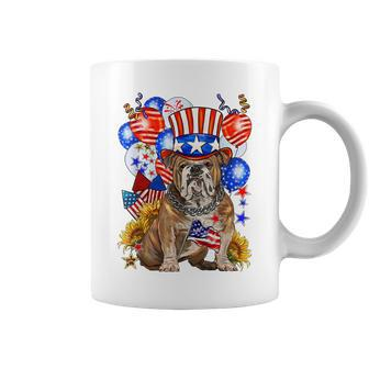 4Th Of July English Bulldog Mom Dad Patriotic American Flag Coffee Mug | Mazezy