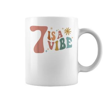 7 Is A Vibe Girls 7Th Birthday Seven Pink Boho Hippie Cute Coffee Mug | Mazezy