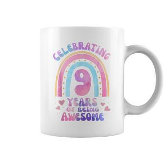 9Th Birthday Girl Tie Dye 9 Years Of Being Awesome Bday Coffee Mug - Thegiftio UK