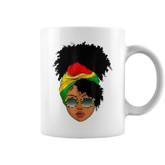 Afro Woman Headscarf Nubian Melanin Popping Black History Coffee Mug - Seseable