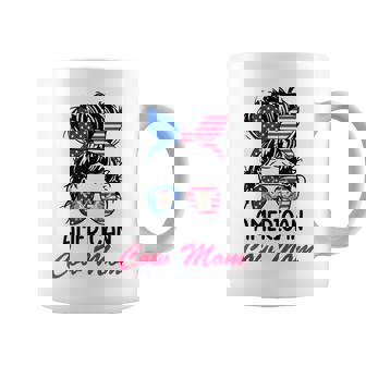 American Cow Mom Messy Hair In Bun Bandana Sunglasses Heifer Coffee Mug | Mazezy