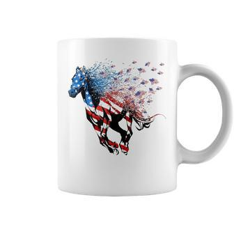 American Flag Horse 4Th Of July Patriotic Coffee Mug | Mazezy