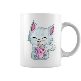 Anime Cat Strawberry Milk For Women Girls Kawaii Neko Coffee Mug - Thegiftio UK