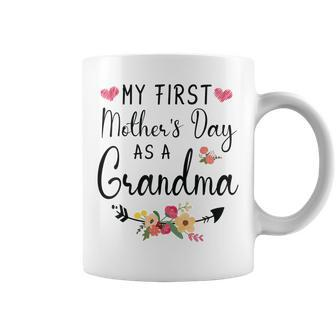Arrow Flowers Happy My First Mothers Day As A Grandma Nana Coffee Mug - Thegiftio UK