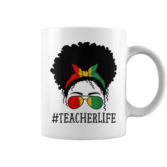 Art Teacher African Women Messy Bun Black History Month Coffee Mug - Seseable