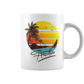 Aruba Retro Summer Tropical Beach Retro Vintage Vacation Coffee Mug | Mazezy