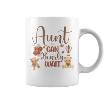 Aunt Can Bearly Wait Bear Gender Neutral Boy Baby Shower Coffee Mug | Mazezy