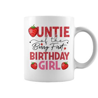 Auntie Of The Berry First Birthday Gifts Girl Strawberry Coffee Mug | Mazezy