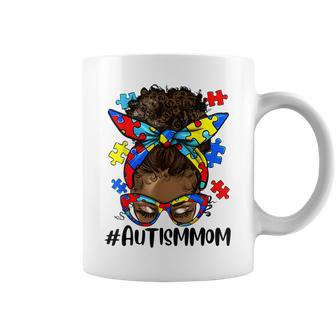 Autism Awareness Strong Mom Afro Bun Mother Black Women Gift Coffee Mug | Mazezy