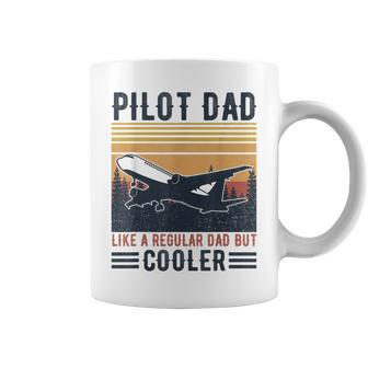 Aviation Pilot Dad Like A Normal Dad But Cooler Funny Pilot Coffee Mug | Mazezy