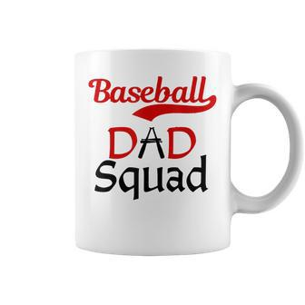 Baseball Dad Squad With Blk&Red Letters For Proud Papa Gift For Mens Coffee Mug | Mazezy