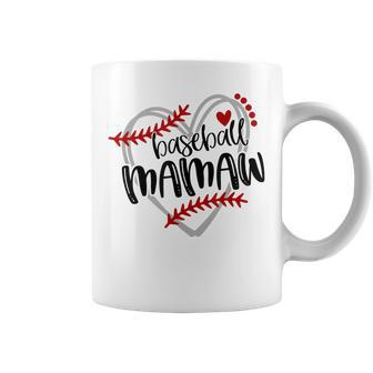 Baseball Heart Mamaw Grandma Trendy Coffee Mug | Mazezy