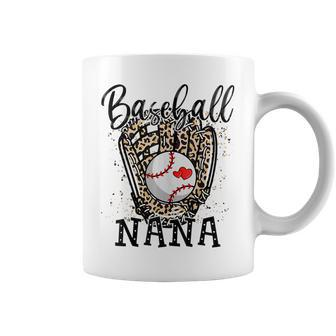 Baseball Nana Leopard Game Day Baseball Lover Mothers Day Coffee Mug - Seseable