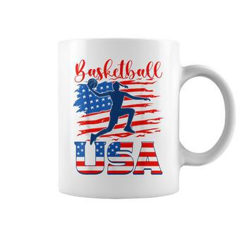 Basketball Usa Player American Flag Indepedence Day Girls Coffee Mug - Thegiftio UK