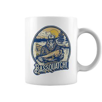 Bassquatch Bass Fisherman Sasquatch Funny Bigfoot Fishing Coffee Mug | Mazezy