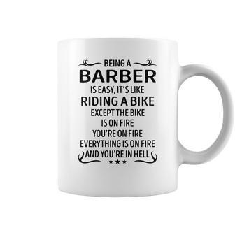 Being A Barber Like Riding A Bike Coffee Mug - Seseable