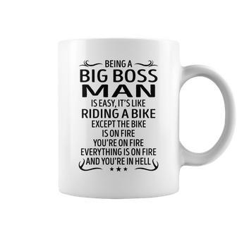 Being A Big Boss Man Like Riding A Bike Coffee Mug - Seseable