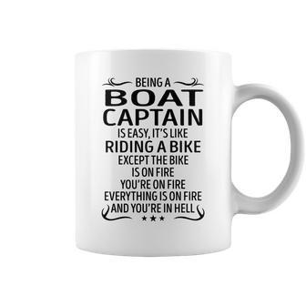 Being A Boat Captain Like Riding A Bike Coffee Mug - Seseable