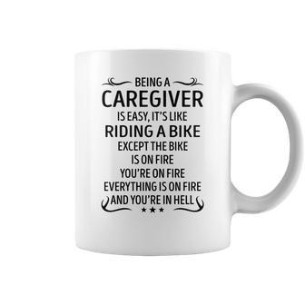 Being A Caregiver Like Riding A Bike Coffee Mug - Seseable
