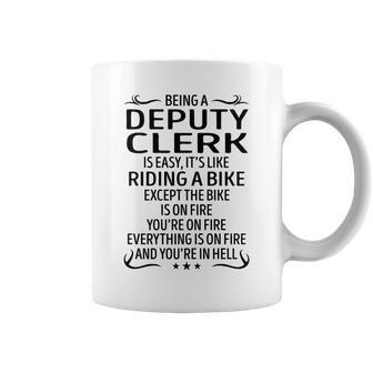 Being A Deputy Clerk Like Riding A Bike Coffee Mug - Seseable