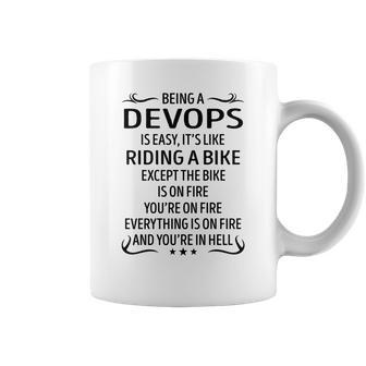 Being A Devops Like Riding A Bike Coffee Mug - Seseable