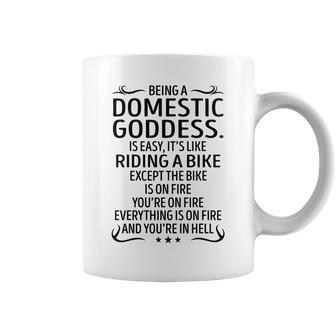 Being A Domestic Goddess Like Riding A Bike Coffee Mug - Seseable