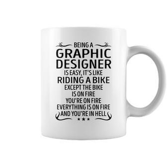 Being A Graphic Designer Like Riding A Bike Coffee Mug - Seseable