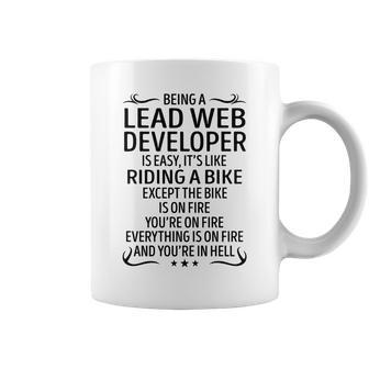 Being A Lead Web Developer Like Riding A Bike Coffee Mug - Seseable