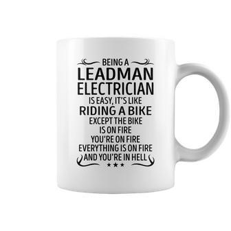 Being A Leadman Electrician Like Riding A Bike Coffee Mug - Seseable